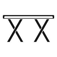 ícone de mesa de metal dobrável, estilo simples vetor