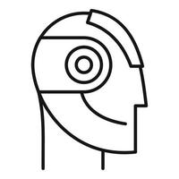 ícone de cabeça de robô moderno, estilo de estrutura de tópicos vetor