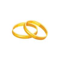 ícone de anéis de casamento, estilo cartoon vetor