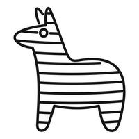 ícone de cavalo mexicano, estilo de estrutura de tópicos vetor