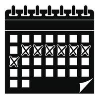 ícone de calendário contraceptivo, estilo simples vetor