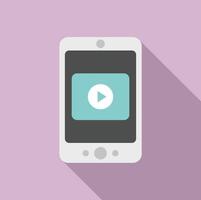 ícone de vídeo aula de smartphone, estilo simples vetor