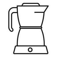 ícone de chaleira de café, estilo de estrutura de tópicos vetor