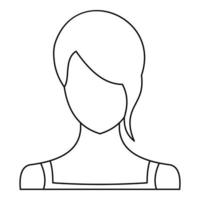 vetor de ícone de avatar de mulher linha fina