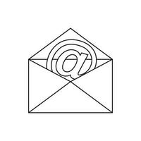 envelope com ícone de sinal de e-mail, estilo de estrutura de tópicos vetor