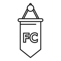ícone da bandeira do emblema do time de futebol, estilo do contorno vetor