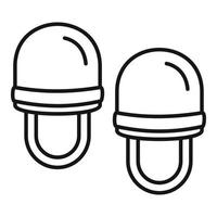 ícone de chinelos macios de sauna, estilo de estrutura de tópicos vetor