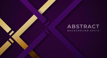 fundo 3d roxo escuro abstrato com ouro e linhas roxas estilo de corte de papel texturizado. utilizável para layout decorativo da web, pôster, banner, brochura corporativa e design de modelo de seminário vetor