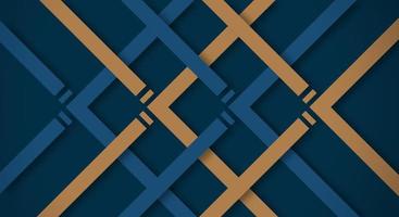 fundo 3d azul escuro abstrato com estilo de corte de papel de linhas de ouro texturizado. utilizável para layout decorativo da web, pôster, banner, brochura corporativa e design de modelo de seminário vetor