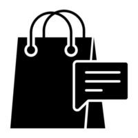 ícone de design moderno de bate-papo de compras vetor