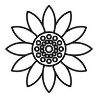 ícone de flor helianthus, estilo de estrutura de tópicos vetor