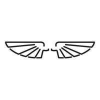 ícone de asas de decoração, estilo de estrutura de tópicos vetor