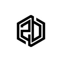 design do logotipo da letra zd na ilustração. logotipo vetorial, desenhos de caligrafia para logotipo, pôster, convite, etc. vetor