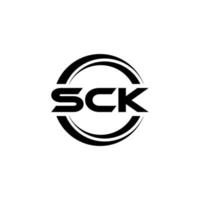 design de logotipo de carta sck na ilustração. logotipo vetorial, desenhos de caligrafia para logotipo, pôster, convite, etc. vetor