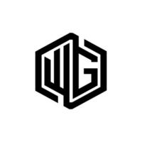 design de logotipo de carta wg na ilustração. logotipo vetorial, desenhos de caligrafia para logotipo, pôster, convite, etc. vetor