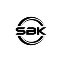 design de logotipo de carta sbk na ilustração. logotipo vetorial, desenhos de caligrafia para logotipo, pôster, convite, etc. vetor