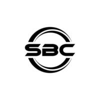 design de logotipo de carta sbc na ilustração. logotipo vetorial, desenhos de caligrafia para logotipo, pôster, convite, etc. vetor