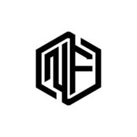 design de logotipo de carta nf na ilustração. logotipo vetorial, desenhos de caligrafia para logotipo, pôster, convite, etc. vetor