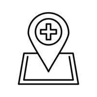 ícone de vetor de hospital de localização