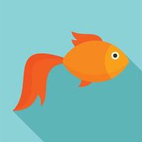 ícone de peixe dourado, estilo simples vetor