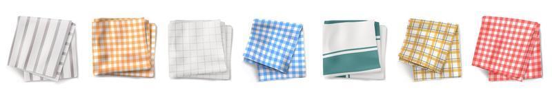 vista superior de toalha de cozinha ou toalha de mesa, têxtil vetor