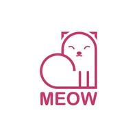 design de logotipo de gato moderno simples em estilo de arte de linha vetor