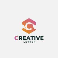logotipo da letra c, logotipo do monograma, conceito de design de carta criativa vetor
