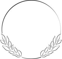 moldura circular decorada com algumas folhas, adequada para trabalhos gráficos, modelos e clip art vetor