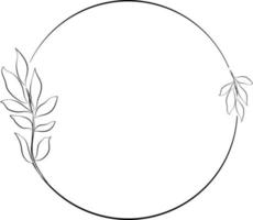 moldura circular decorada com algumas folhas adequadas para modelos de trabalhos gráficos e clip art1 vetor