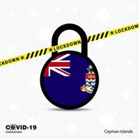ilhas cayman bloqueio modelo de conscientização de pandemia de coronavírus covid19 design de bloqueio vetor