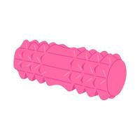 rolo de espuma rosa, ilustração em vetor plana dos desenhos animados, isolada no fundo branco. ferramenta para pilates, yoga e automassagem. equipamento de exercício de liberação miofascial.