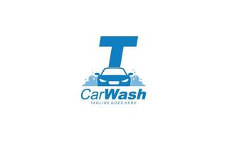 t logo carwash para identidade. ilustração vetorial de modelo de carro para sua marca. vetor