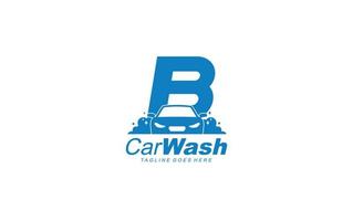 b logo carwash para identidade. ilustração vetorial de modelo de carro para sua marca. vetor