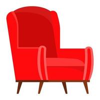 cadeira macia vermelha. ilustração vetorial. vetor