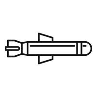 ícone de avião de míssil, estilo de estrutura de tópicos vetor