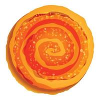 ícone de biscoito de geleia em espiral, estilo cartoon vetor