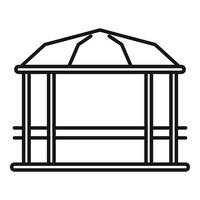 ícone do gazebo do pavilhão, estilo de estrutura de tópicos vetor