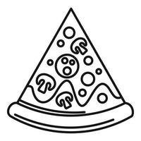 ícone de fatia de pizza assada, estilo de estrutura de tópicos vetor