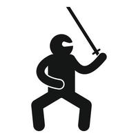 ícone ninja asiático, estilo simples vetor