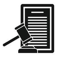 ícone do documento do juiz de divórcio, estilo simples vetor