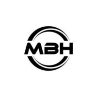 design de logotipo de letra mbh na ilustração. logotipo vetorial, desenhos de caligrafia para logotipo, pôster, convite, etc. vetor