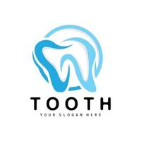 logotipo do dente, vetor de saúde bucal, ilustração de marca de cuidados