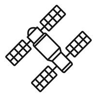 ícone do painel solar da estação espacial, estilo de estrutura de tópicos vetor