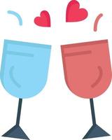 vidro amor bebida casamento ícone de cor plana vetor modelo de banner