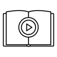 ícone de aprendizado de livro on-line, estilo de estrutura de tópicos vetor