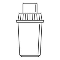 ícone do cartucho de filtro de água, estilo de estrutura de tópicos vetor