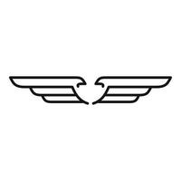 ícone de asas do céu, estilo de estrutura de tópicos vetor