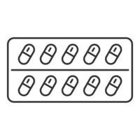 ícone do pacote de comprimidos de cápsula, estilo de estrutura de tópicos vetor