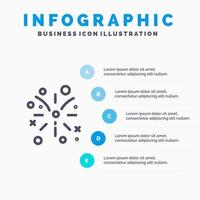 ícone da linha de fogo do trabalho de fogo do canadá com fundo de infográficos de apresentação de 5 etapas vetor