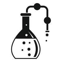 ícone de balão de laboratório de tubos, estilo simples vetor